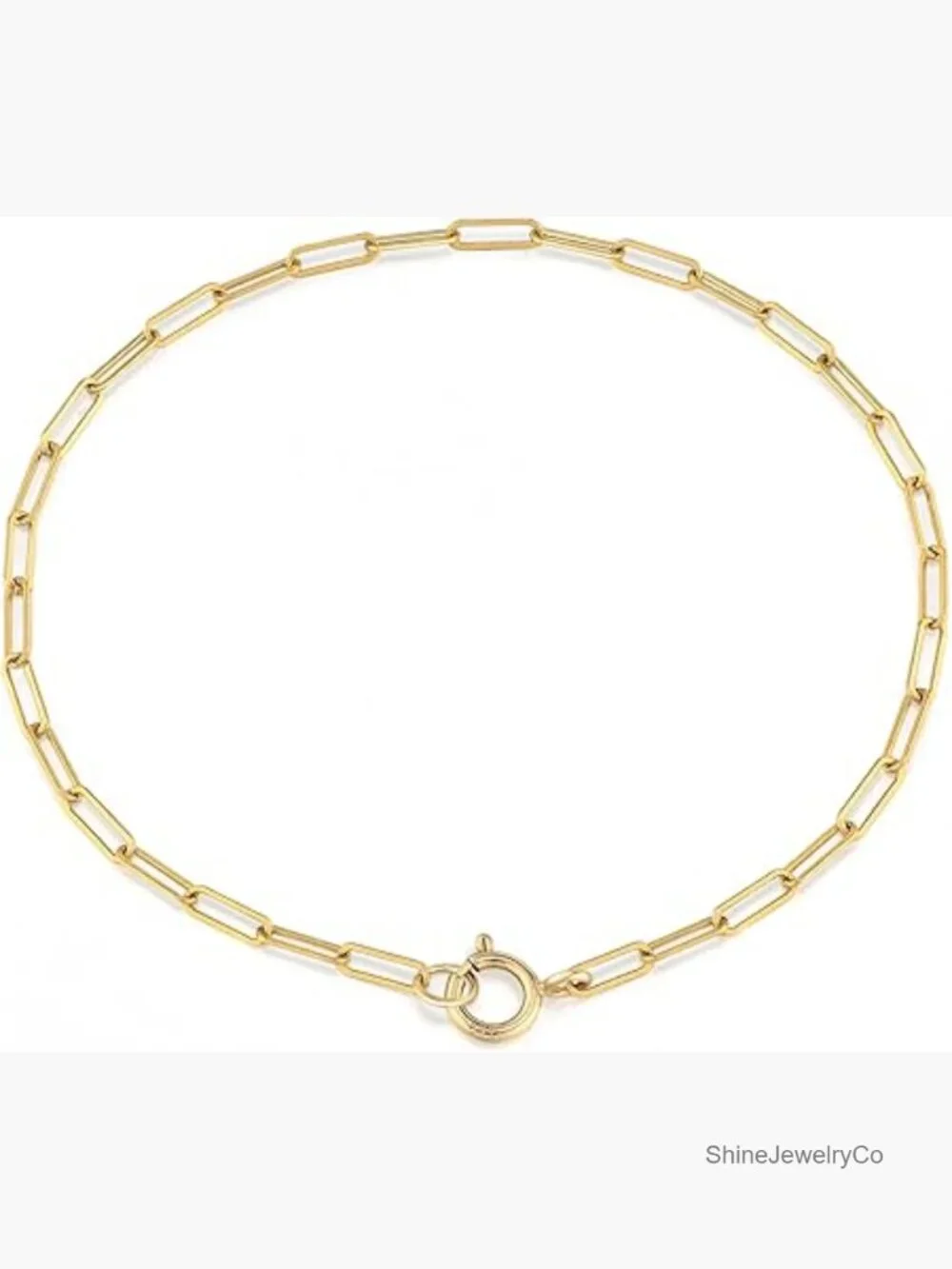 14K Gold Paperclip Link Bracelet 6-7 Inches Dainty Layering